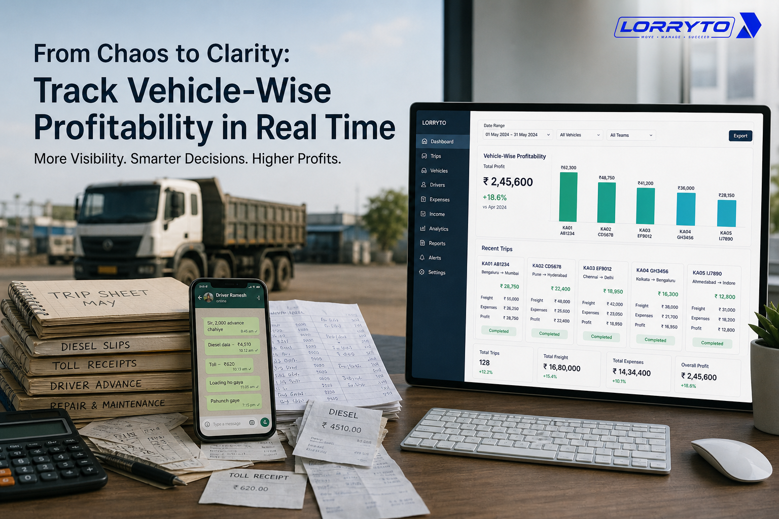 From scattered fleet records to a clear vehicle-wise profit view