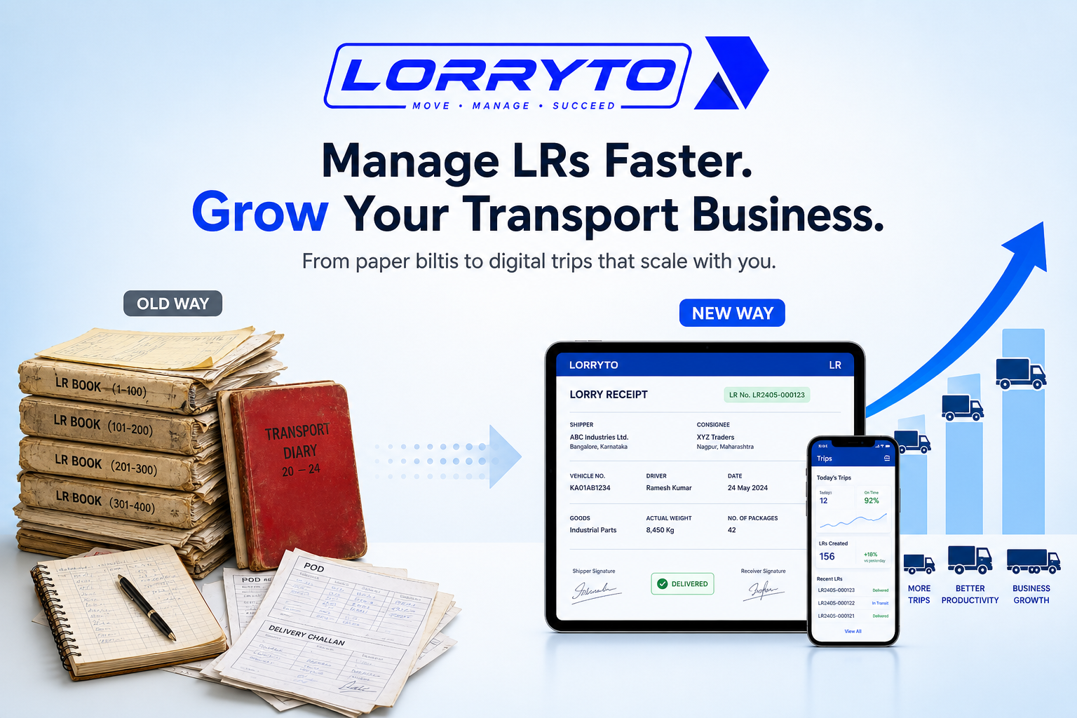 From stacked paper biltis and diaries to digital LRs that help your transport business grow