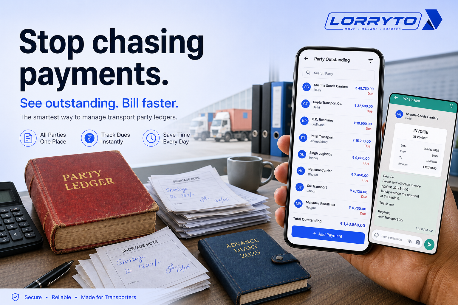 From paper ledgers and delayed bills to instant party outstanding and WhatsApp invoices on a phone